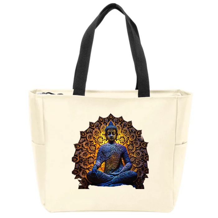 Buddha Statue Yoga Buddhist Zen Buddhism Meditation Zip Tote Bag