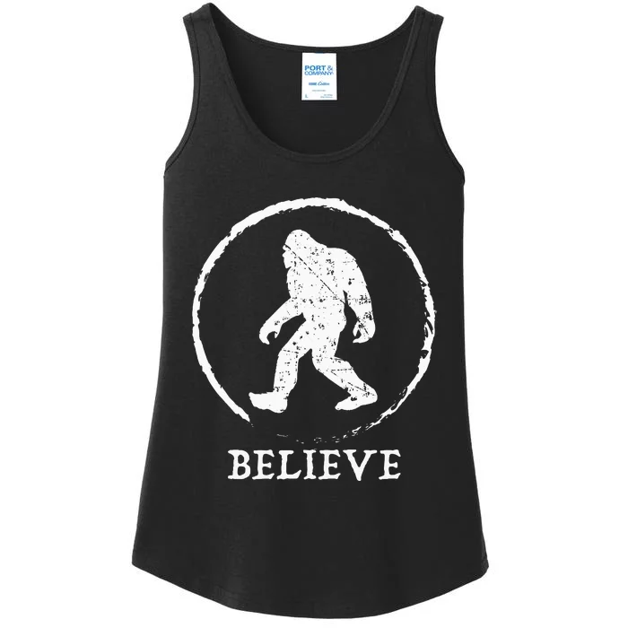 Bigfoot Sasquatch Yeti Believe Ladies Essential Tank