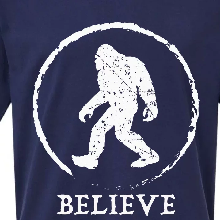 Bigfoot Sasquatch Yeti Believe Sueded Cloud Jersey T-Shirt