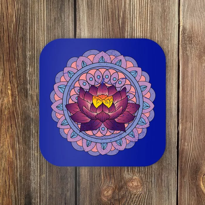 Buddhist Spiritual Yoga Art Flower Blossom Lotus Dala Gift Coaster