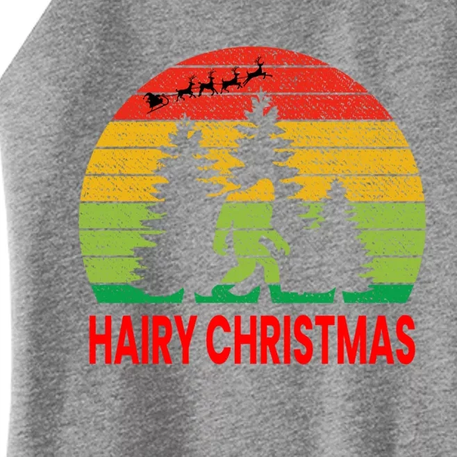 Bigfoot Sasquatch Yeti Hairy Christmas Retro Xmas Sunset Gift Women’s Perfect Tri Rocker Tank