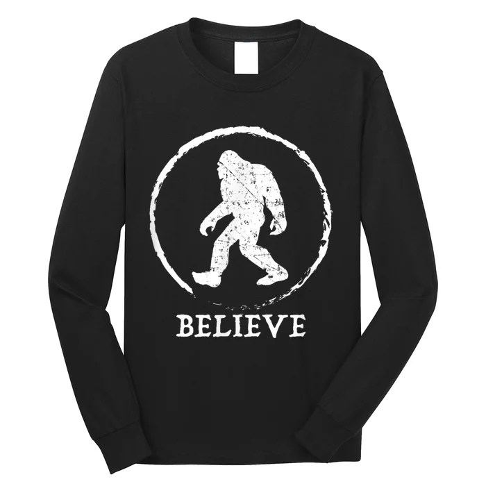 Bigfoot Sasquatch Yeti Believe Long Sleeve Shirt