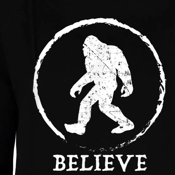 Bigfoot Sasquatch Yeti Believe Womens Funnel Neck Pullover Hood