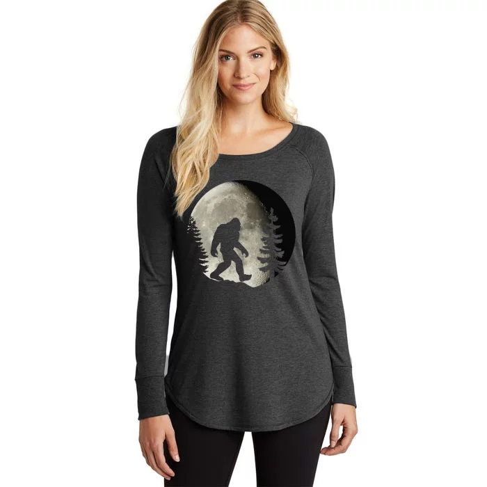 Bigfoot, Sasquatch, Yeti, Moon Women's Perfect Tri Tunic Long Sleeve Shirt