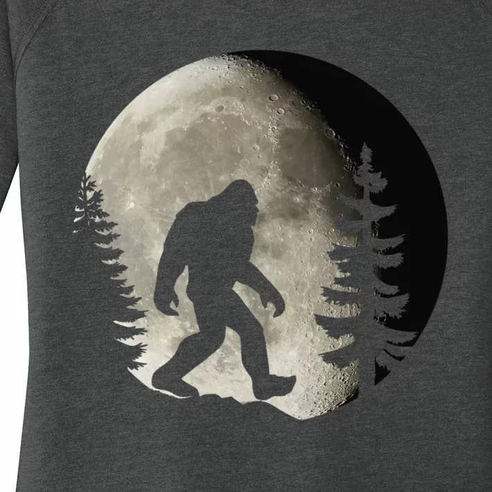 Bigfoot, Sasquatch, Yeti, Moon Women's Perfect Tri Tunic Long Sleeve Shirt