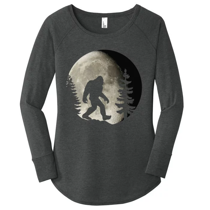 Bigfoot, Sasquatch, Yeti, Moon Women's Perfect Tri Tunic Long Sleeve Shirt