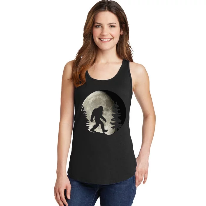 Bigfoot, Sasquatch, Yeti, Moon Ladies Essential Tank