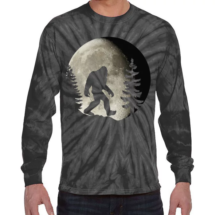 Bigfoot, Sasquatch, Yeti, Moon Tie-Dye Long Sleeve Shirt