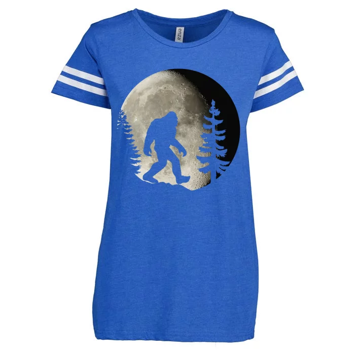 Bigfoot, Sasquatch, Yeti, Moon Enza Ladies Jersey Football T-Shirt