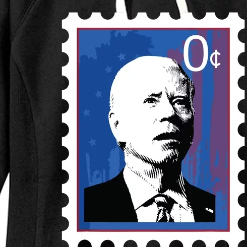 Biden Stamp Zero Sense Funny Joe 0 Cents President Women's Fleece Hoodie