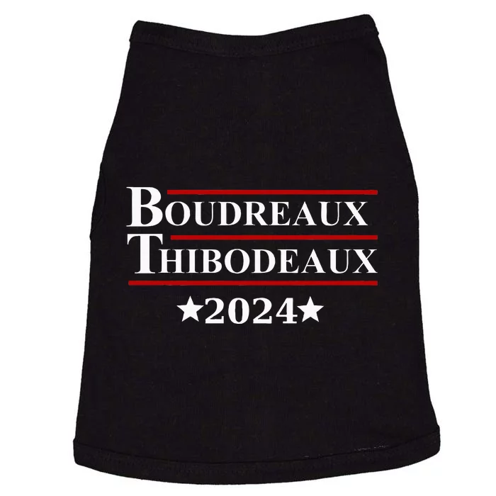 Boudreaux & Thibodeaux 2024 Funny Louisiana Election Doggie Tank