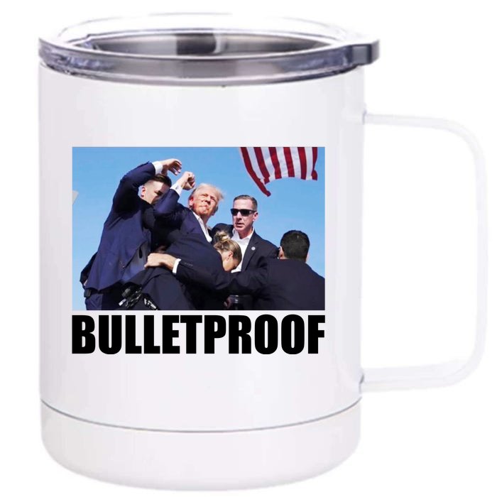 Bulletproof Trump 2024 Take America Back Pennsylvania Rally Front & Back 12oz Stainless Steel Tumbler Cup