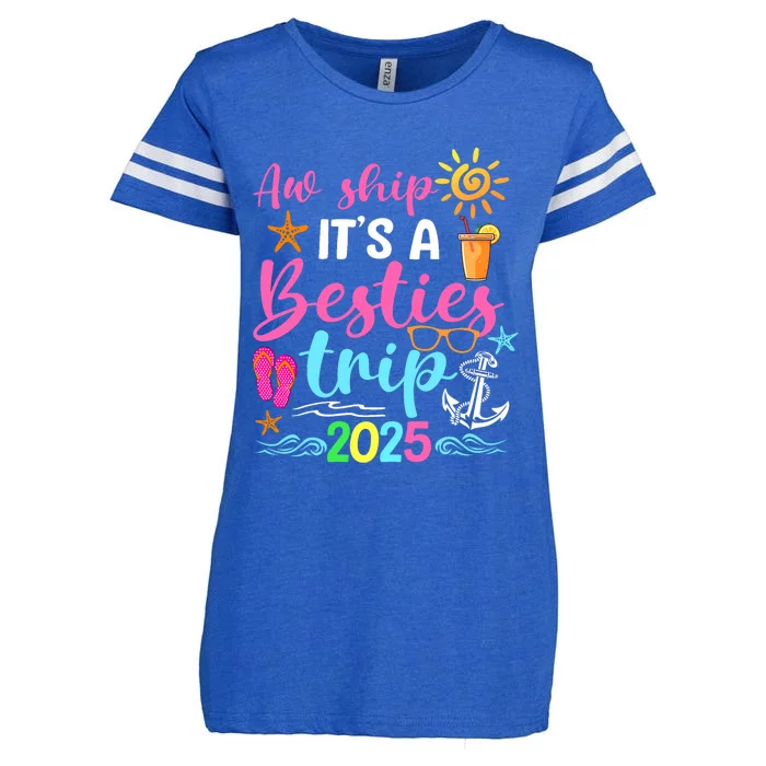 Besties Trip 2025 Friend Cruise Trip Summer Vacation Enza Ladies Jersey Football T-Shirt