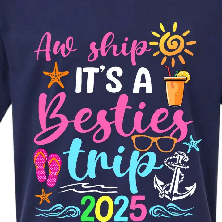 Besties Trip 2025 Friend Cruise Trip Summer Vacation Sueded Cloud Jersey T-Shirt