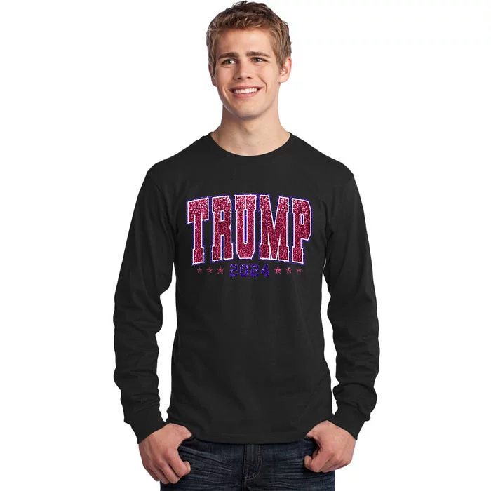 Bling Trump 2024 President Make America Trump Again Tall Long Sleeve T-Shirt