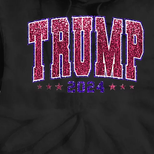 Bling Trump 2024 President Make America Trump Again Tie Dye Hoodie