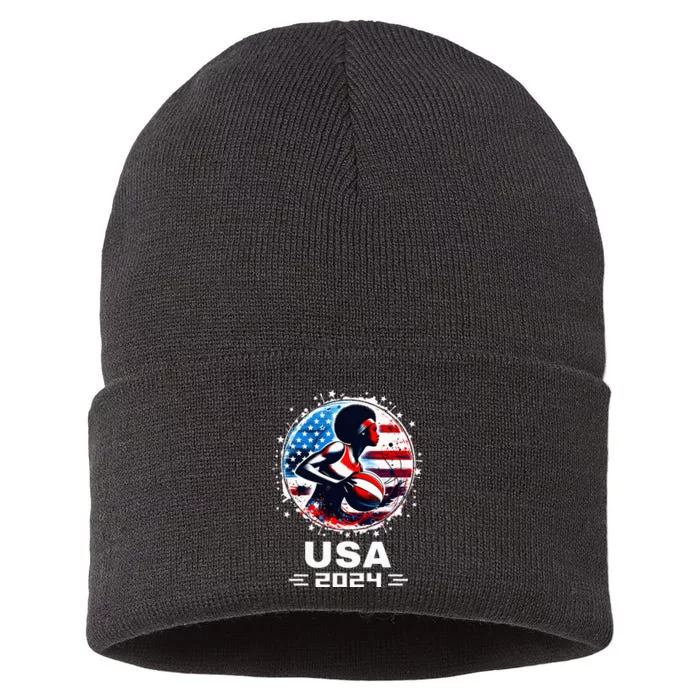 Basketball Team 2024 Basketball 2024 Usa Team 2024 Sustainable Knit Beanie