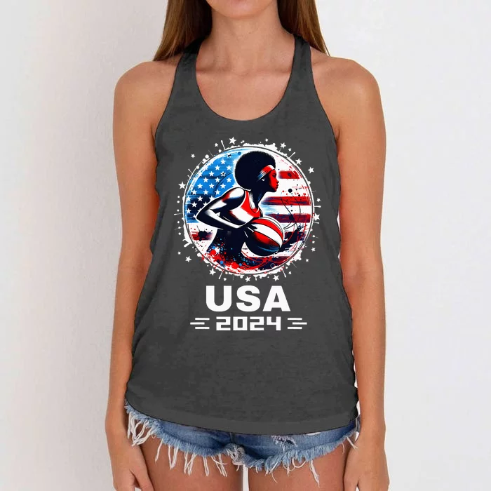 Basketball Team 2024 Basketball 2024 Usa Team 2024 Women's Knotted Racerback Tank