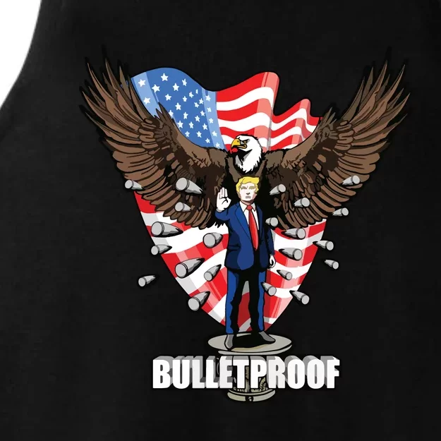 Bulletproof Trump 2024 Trump 2024 Merica Election Usa Flag Ladies Tri-Blend Wicking Tank