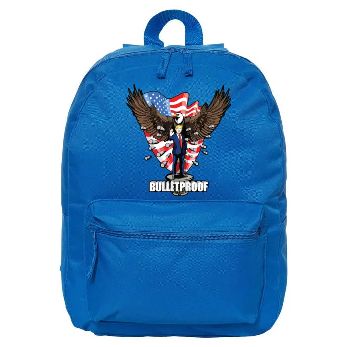 Bulletproof Trump 2024 Trump 2024 Merica Election Usa Flag 16 in Basic Backpack