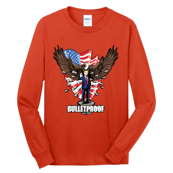 Bulletproof Trump 2024 Trump 2024 Merica Election Usa Flag Tall Long Sleeve T-Shirt