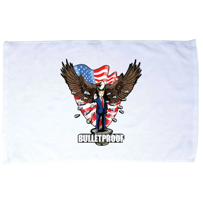 Bulletproof Trump 2024 Trump 2024 Merica Election Usa Flag Microfiber Hand Towel