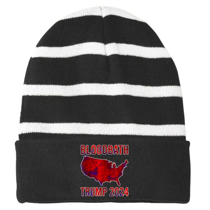 Bloodbath Trump 2024 Striped Beanie with Solid Band