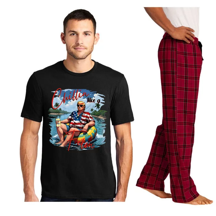 Ban Trump 2024 Drinking Beer 2 Side Pajama Set