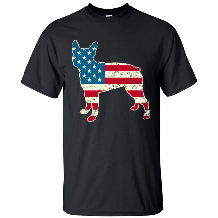 Boston Terrier 4th Of July American Flag Dog Lover Tall T-Shirt