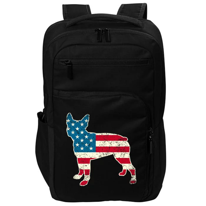 Boston Terrier 4th Of July American Flag Dog Lover Impact Tech Backpack