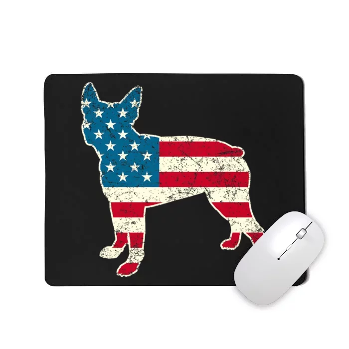 Boston Terrier 4th Of July American Flag Dog Lover Mousepad