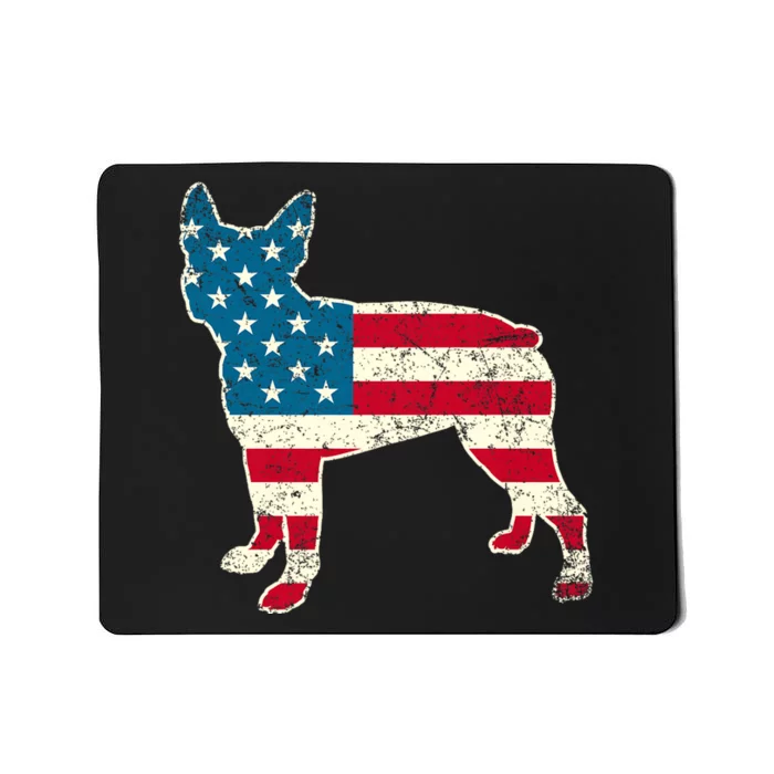 Boston Terrier 4th Of July American Flag Dog Lover Mousepad