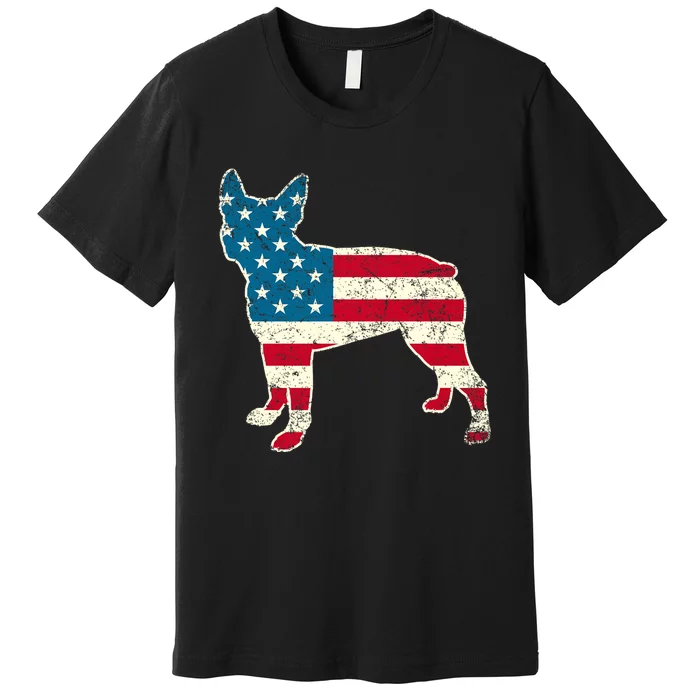 Boston Terrier 4th Of July American Flag Dog Lover Premium T-Shirt