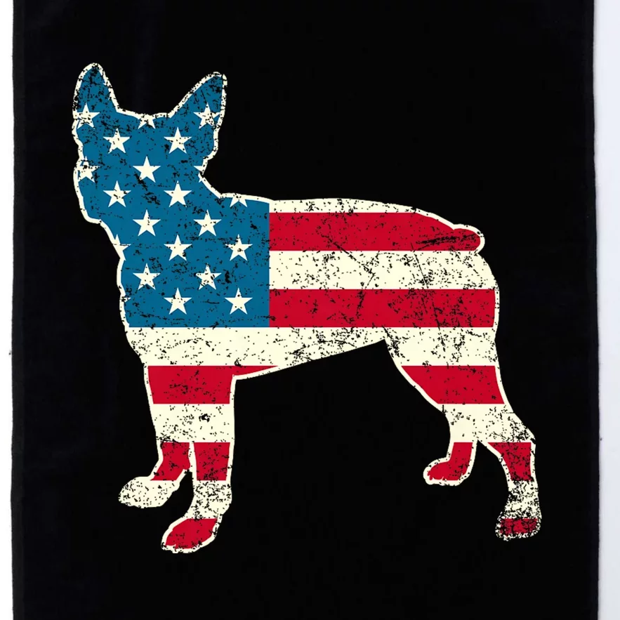 Boston Terrier 4th Of July American Flag Dog Lover Platinum Collection Golf Towel