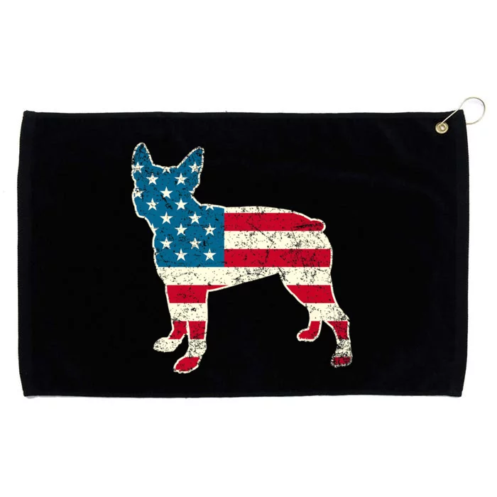 Boston Terrier 4th Of July American Flag Dog Lover Grommeted Golf Towel