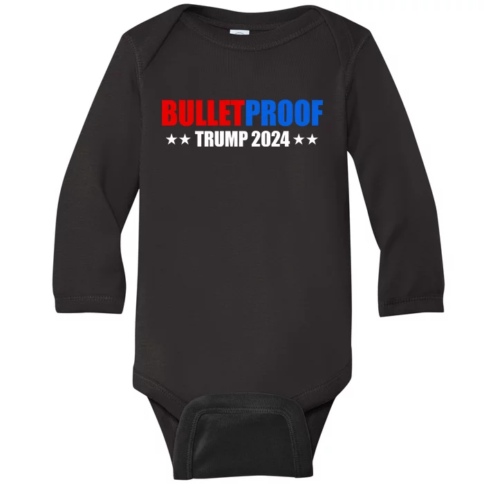 Bulletproof Trump 47 Patriotic Baby Long Sleeve Bodysuit