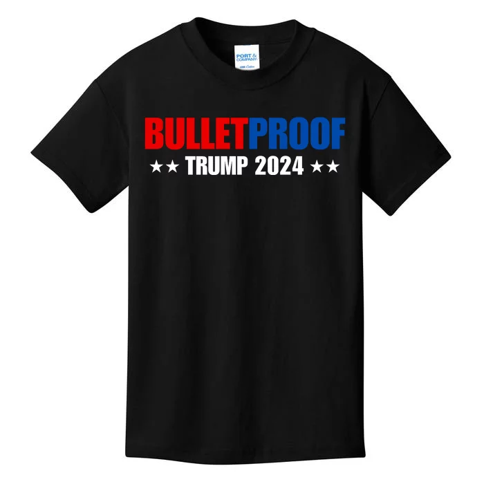 Bulletproof Trump 47 Patriotic Kids T-Shirt