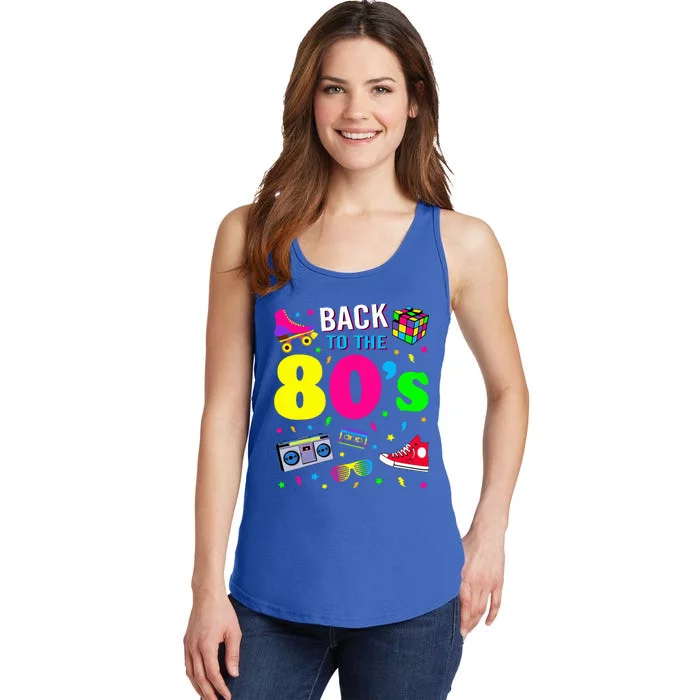 Back To 80s 1980s Vintage Retro Eighties Costume Party Gift Ladies Essential Tank