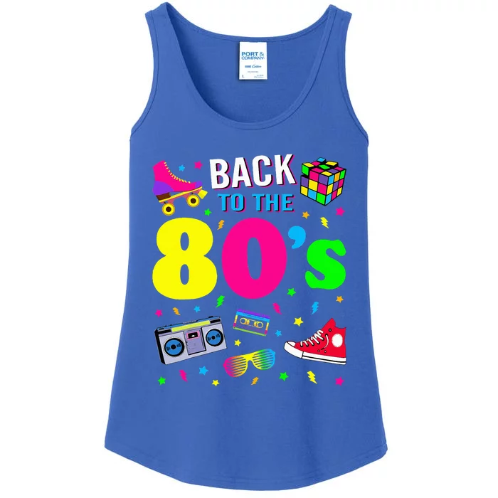 Back To 80s 1980s Vintage Retro Eighties Costume Party Gift Ladies Essential Tank