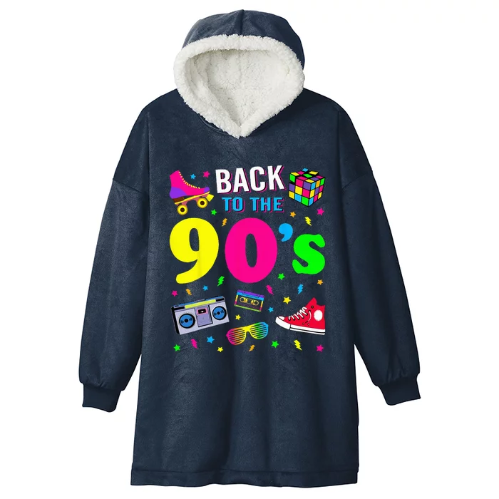 Back To 90s 1990s Vintage Retro Nineties Costume Party Gift Hooded Wearable Blanket