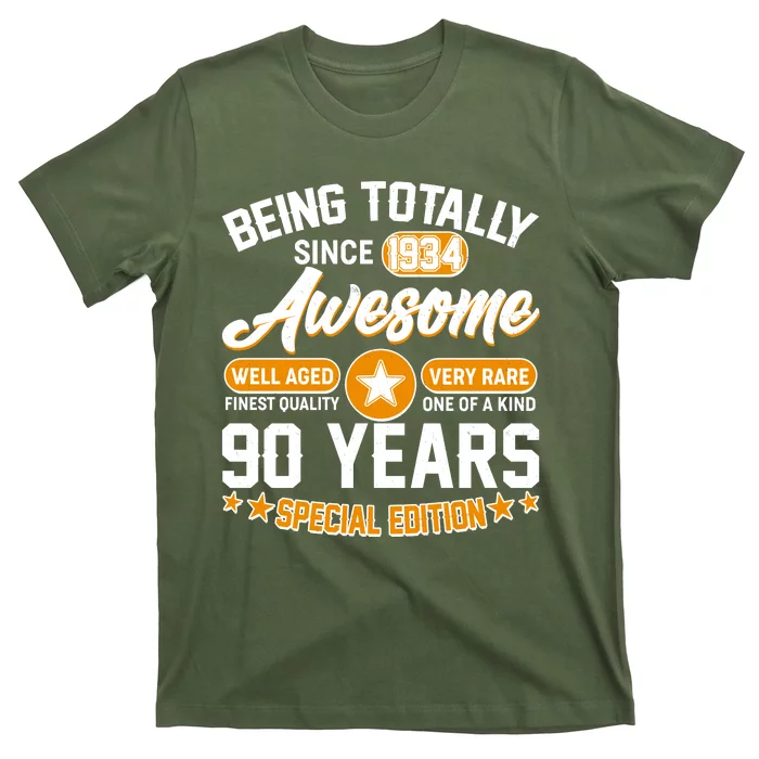 Being Totally Awesome Special Edition Since 1934 90 Years Birthday T-Shirt