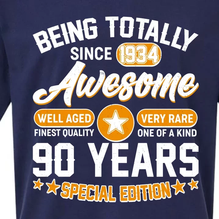 Being Totally Awesome Special Edition Since 1934 90 Years Birthday Sueded Cloud Jersey T-Shirt