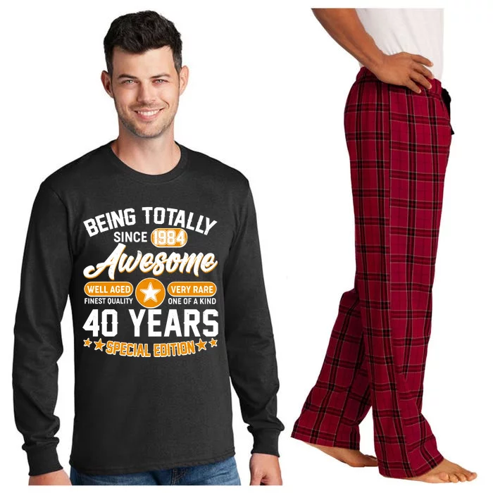 Being Totally Awesome Special Edition Since 1984 40 Years Birthday Long Sleeve Pajama Set