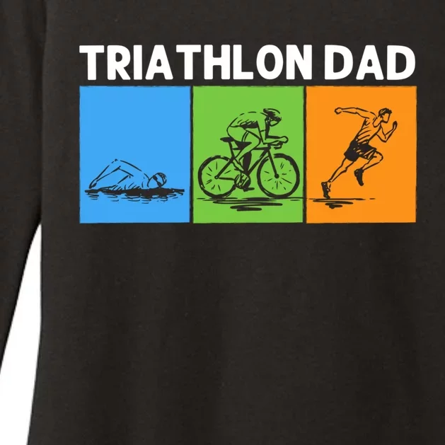 Best Triathlon Art For Dad Father Sport Triathlete Triathlon Meaningful Gift Womens CVC Long Sleeve Shirt