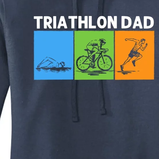 Best Triathlon Art For Dad Father Sport Triathlete Triathlon Meaningful Gift Women's Pullover Hoodie