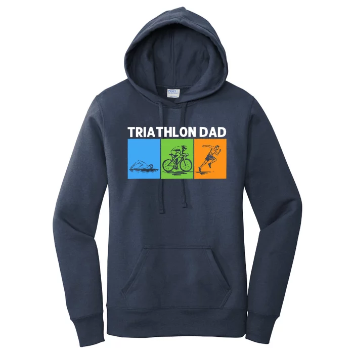 Best Triathlon Art For Dad Father Sport Triathlete Triathlon Meaningful Gift Women's Pullover Hoodie