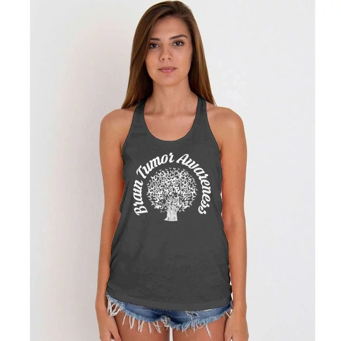 Brain Tumor Awareness Gift Happy Cancer Apparel Great Gift Women's Knotted Racerback Tank