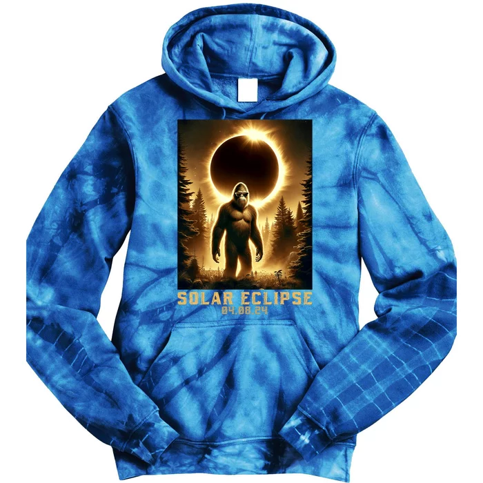 Bigfoot Totality April 8 2024 Total Solar Eclipse Tie Dye Hoodie