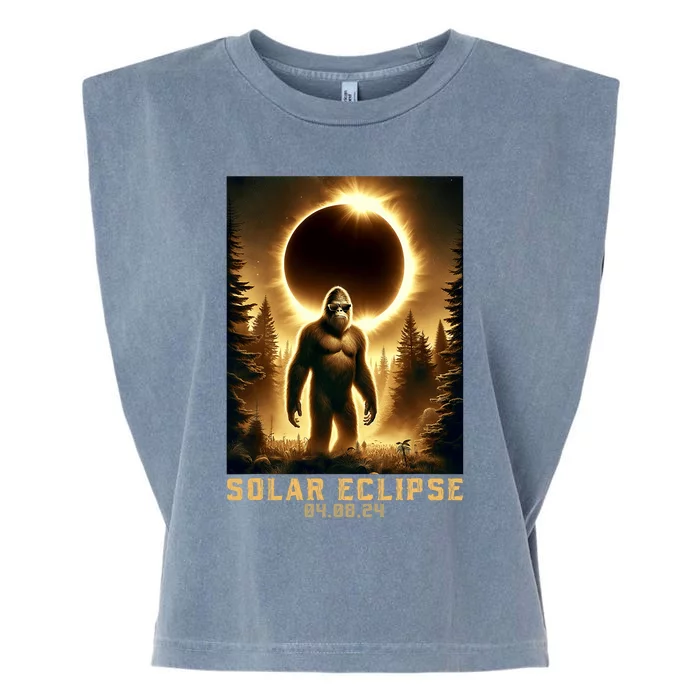 Bigfoot Totality April 8 2024 Total Solar Eclipse Garment-Dyed Women's Muscle Tee