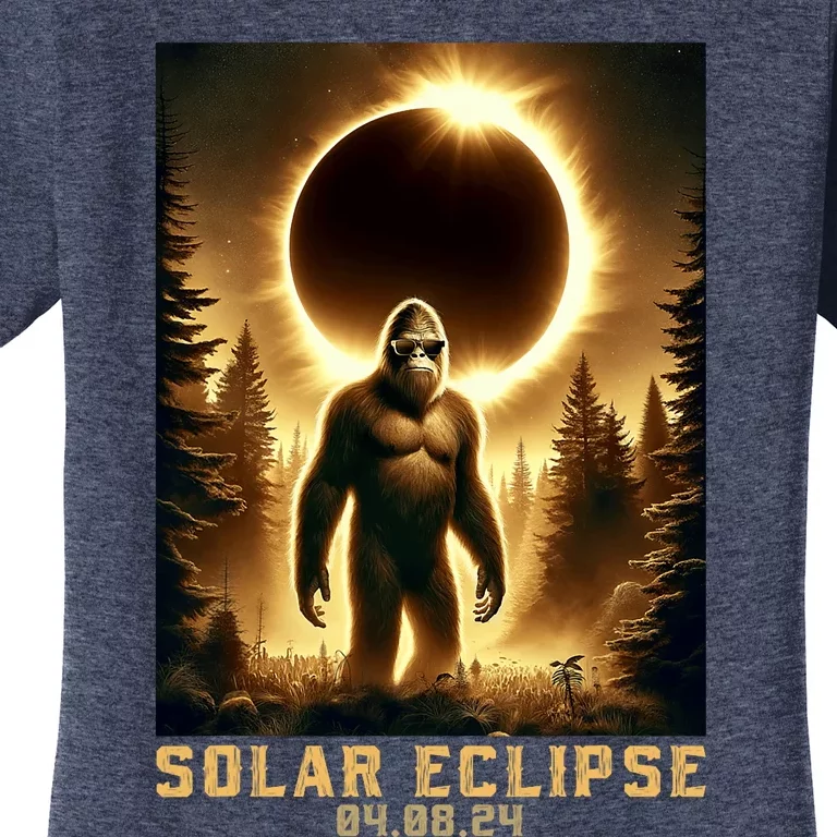 Bigfoot Totality April 8 2024 Total Solar Eclipse Women's T-Shirt